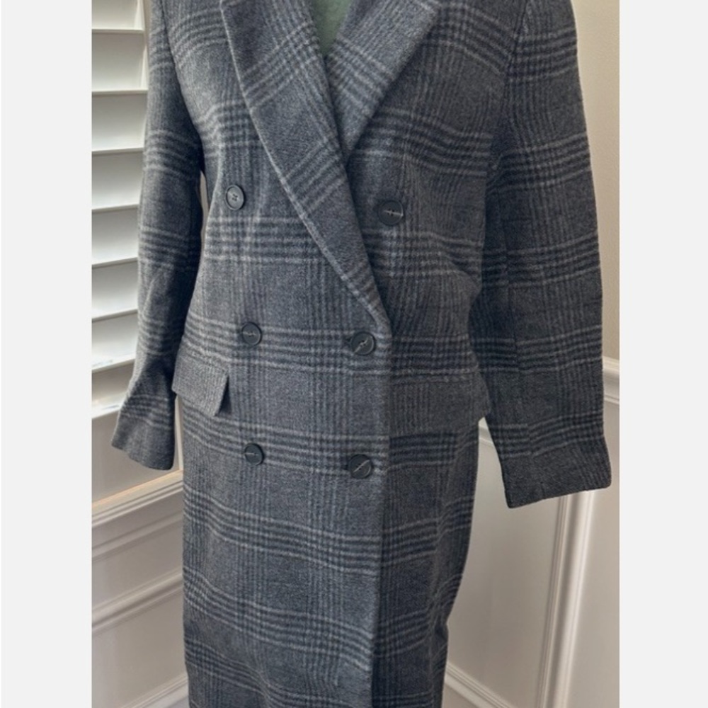 Reformation Plaid Pea Coat in Gray - Picture 4 of 4